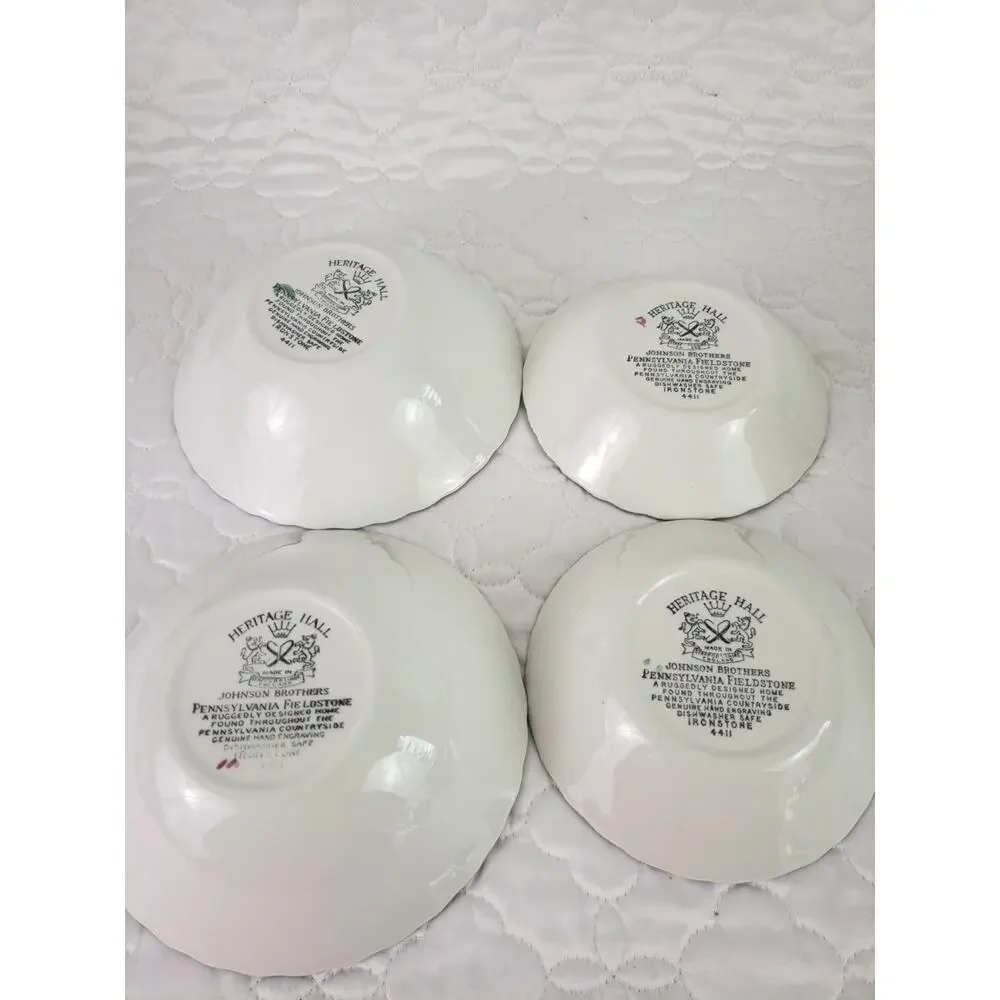 Johnson Brothers Heritage Hall Pennsylvania Fieldstone Fruit Dessert Bowl Lot 4
